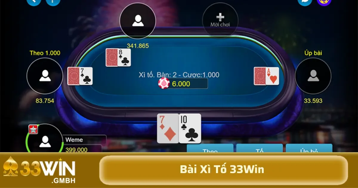 Bài Xì Tố 33Win – Cược tố đỉnh cao cho dân bài chiến lược 2 Trong Bài Xì Tố 33Win, việc quyết định tố đúng thời điểm là yếu tố then chốt giúp kiểm soát ván bài. Tố không chỉ thể hiện sự tự tin mà còn là cách để thúc đẩy các đối thủ lo sợ và có thể bỏ cuộc trước các cơ hội thắng rõ ràng của bạn.