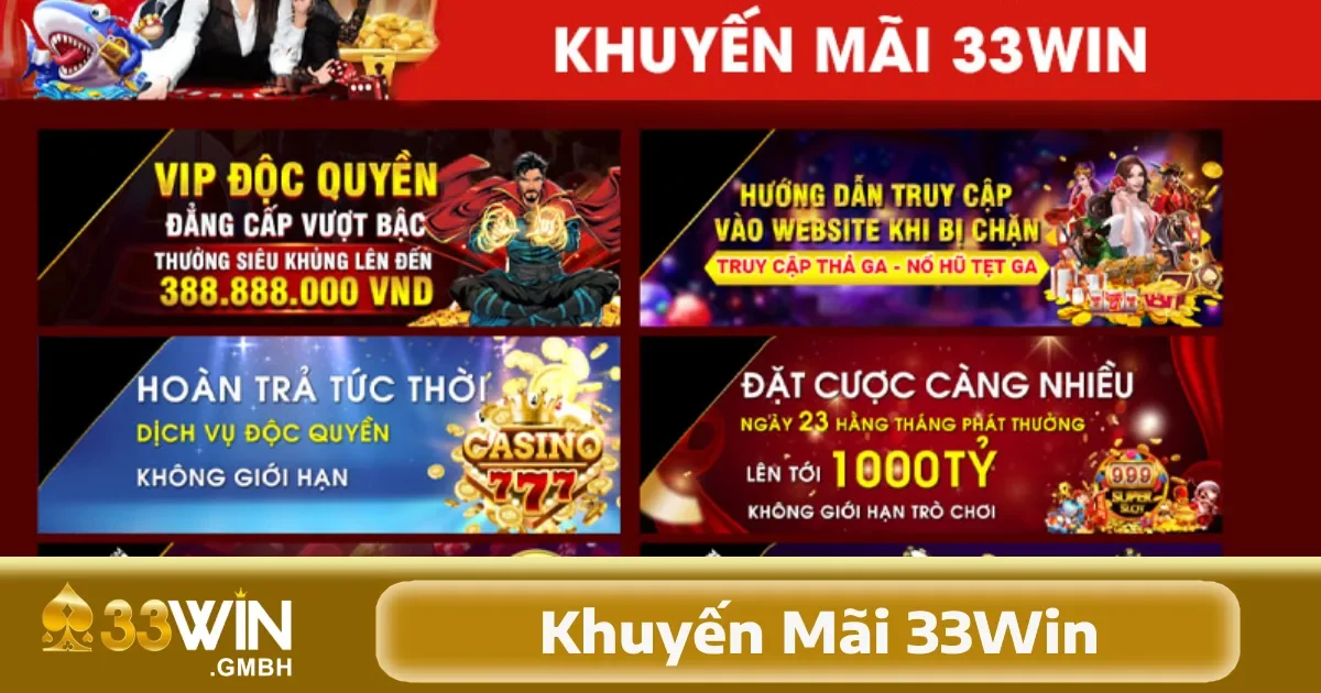 Các điều kiện để nhận khuyến mãi 33Win nạp đầu 100%